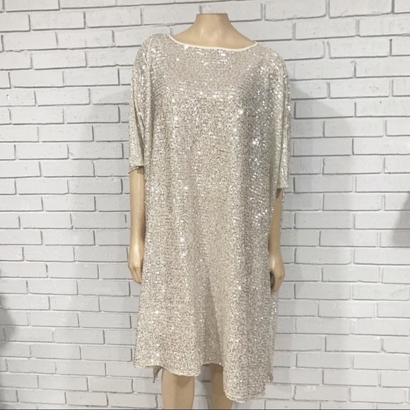 Zara Jackets & Blazers - Zara Women’s Sequin Knit Ecru‎ Cape
